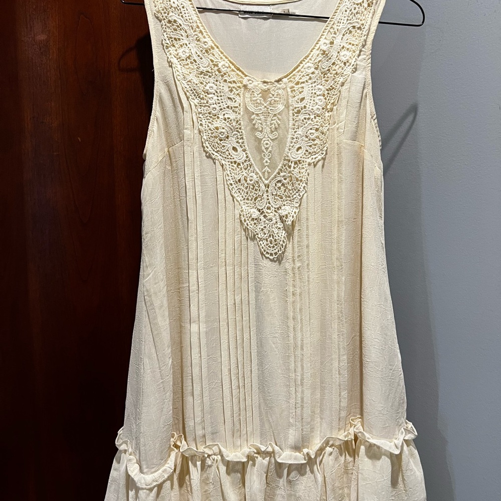 Elegant Cream Lace Mini Dress